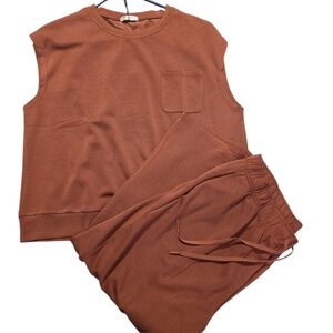 Mauve Sleeveless Loungwear Set